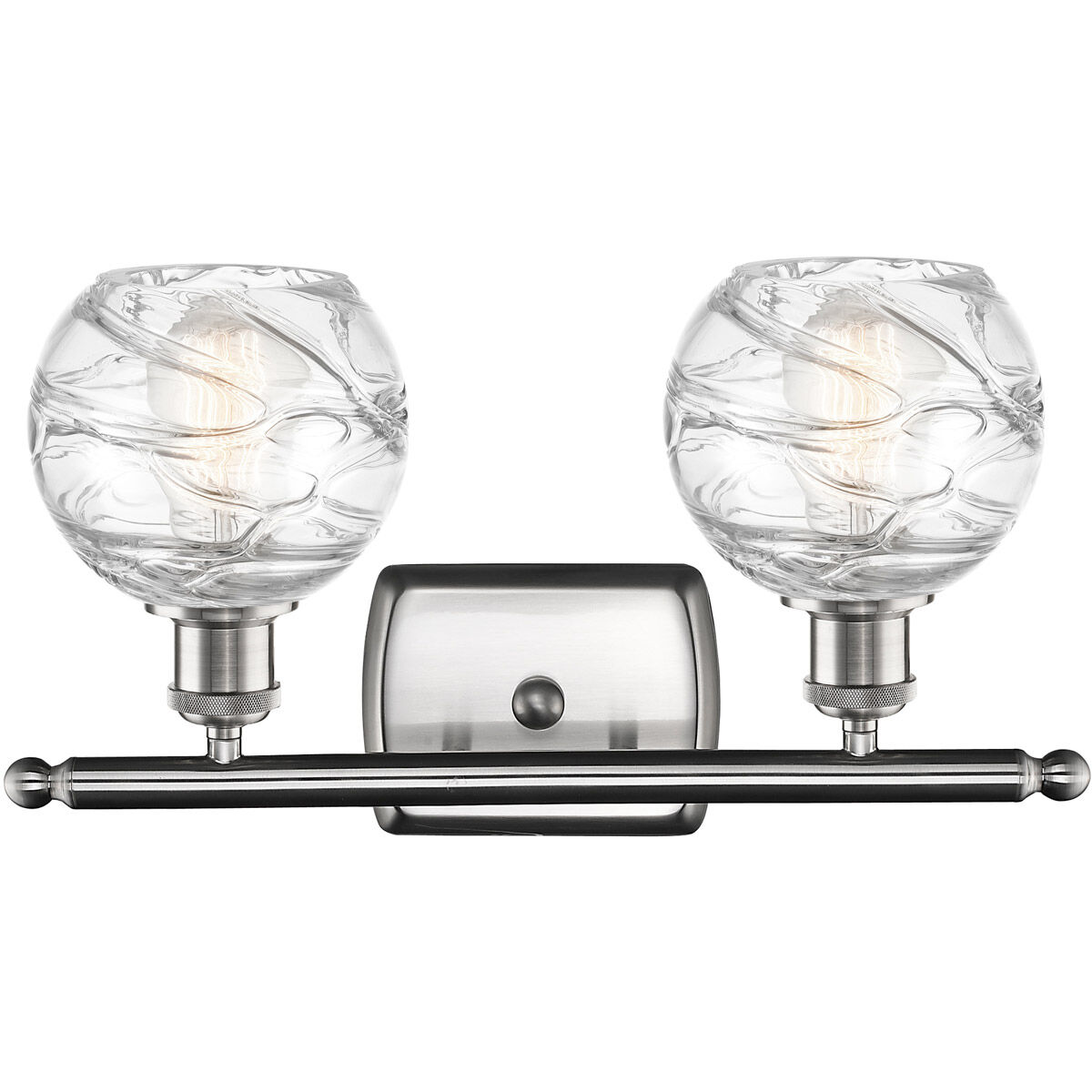 Ballston Small Deco Swirl LED 16 inch Brushed Satin Nickel Bath Vanity Light Wall Light, Ballston