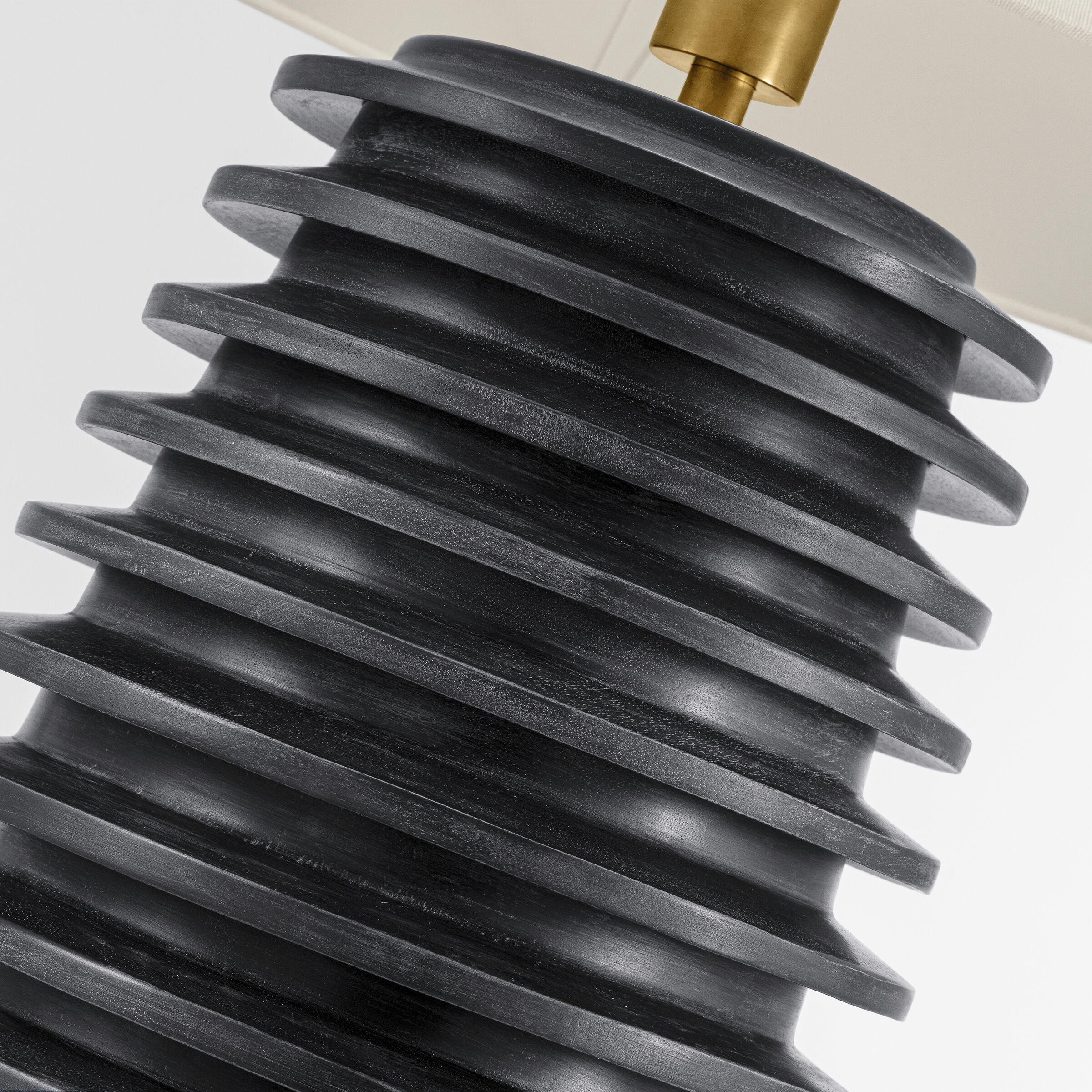 Kelly Wearstler Crenelle 27.5 inch 15.00 watt Ebonized Birch Stacked Table Lamp Portable Light