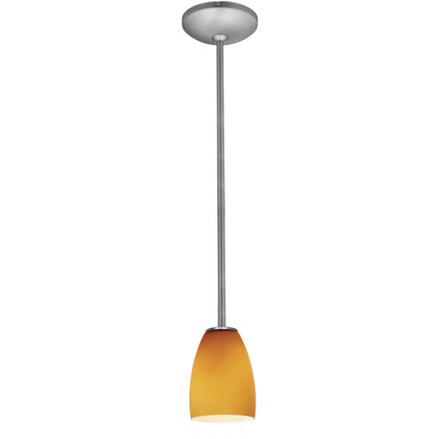 Sherry LED 5 inch Brushed Steel Pendant Ceiling Light in Amber
