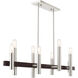 Helsinki 8 Light 10 inch Brushed Nickel with Bronze Accents Chandelier Ceiling Light