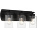 Hendrix 3 Light 20.5 inch Flat Black Vanity Light Wall Light