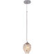 Canada 1 Light 6 inch Clear Single Pendant Lighting Ceiling Light, Pineapple Shape, Chrome Metal