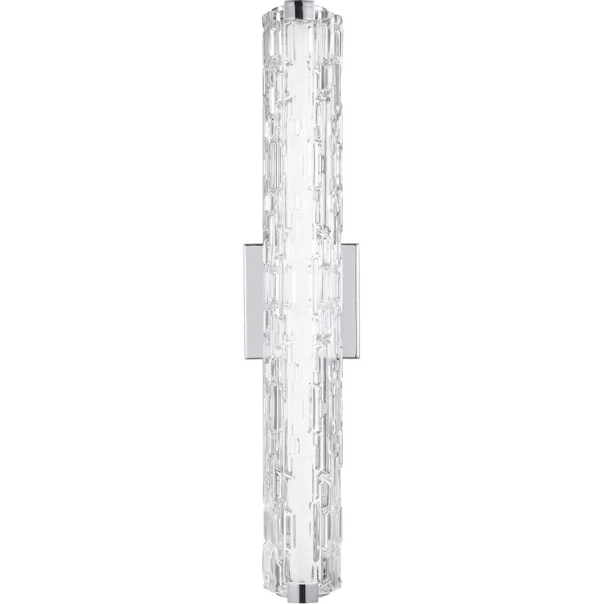Sean Lavin Cutler LED 24 inch Chrome Vanity Light Wall Light in Clear Staggered Rock