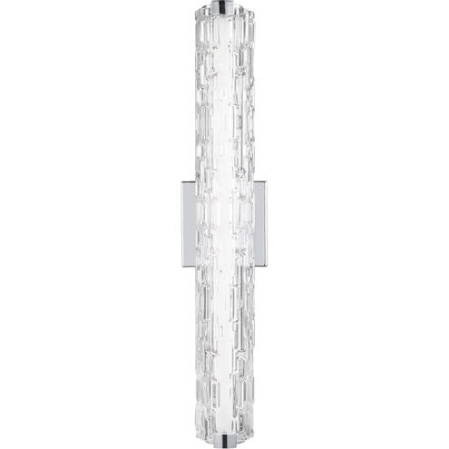 Sean Lavin Cutler LED 24 inch Chrome Vanity Light Wall Light in Clear Staggered Rock