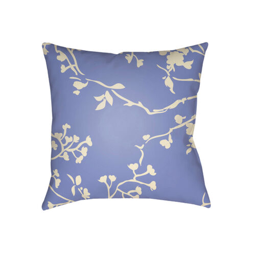 Chinoiserie Floral 20 X 20 inch Cream and Bright Blue Outdoor Throw Pillow