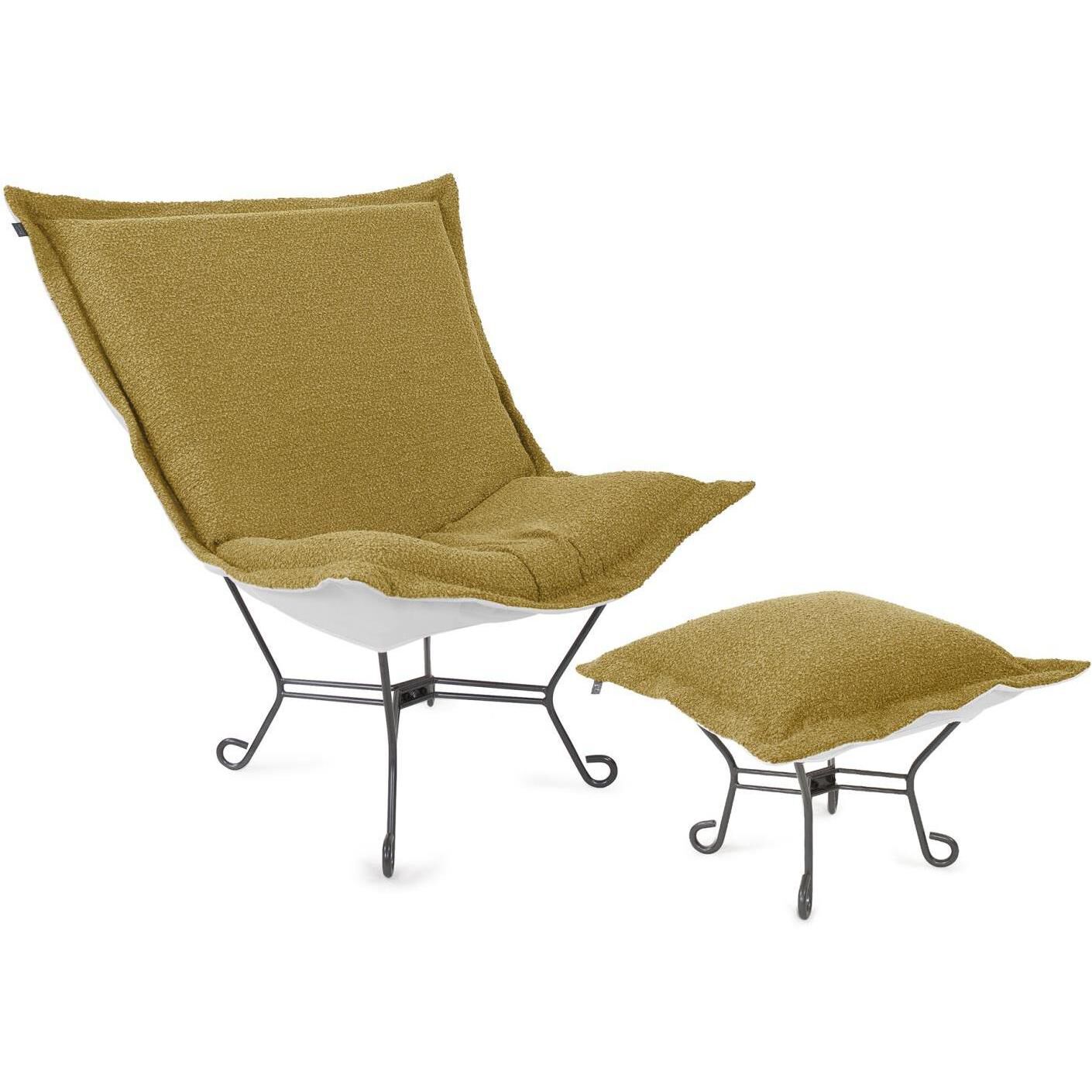 Alicante Gold Patio Scroll Puff Chair