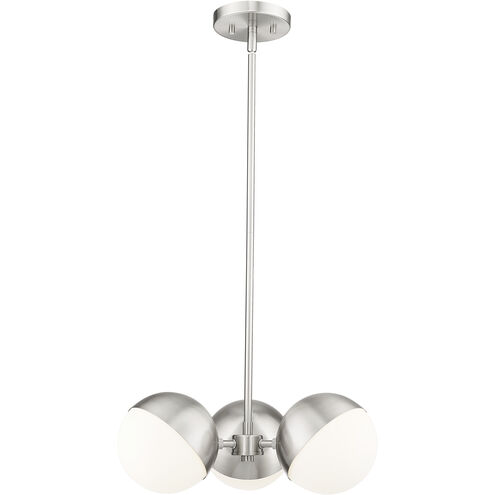 Realm Sphere 3 Light 17.25 inch Brushed Nickel Chandelier Ceiling Light