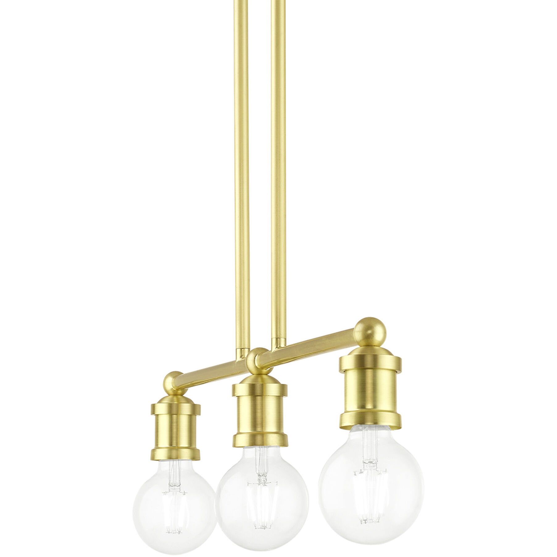 Lansdale 3 Light 24 inch Satin Brass Linear Chandelier Ceiling Light