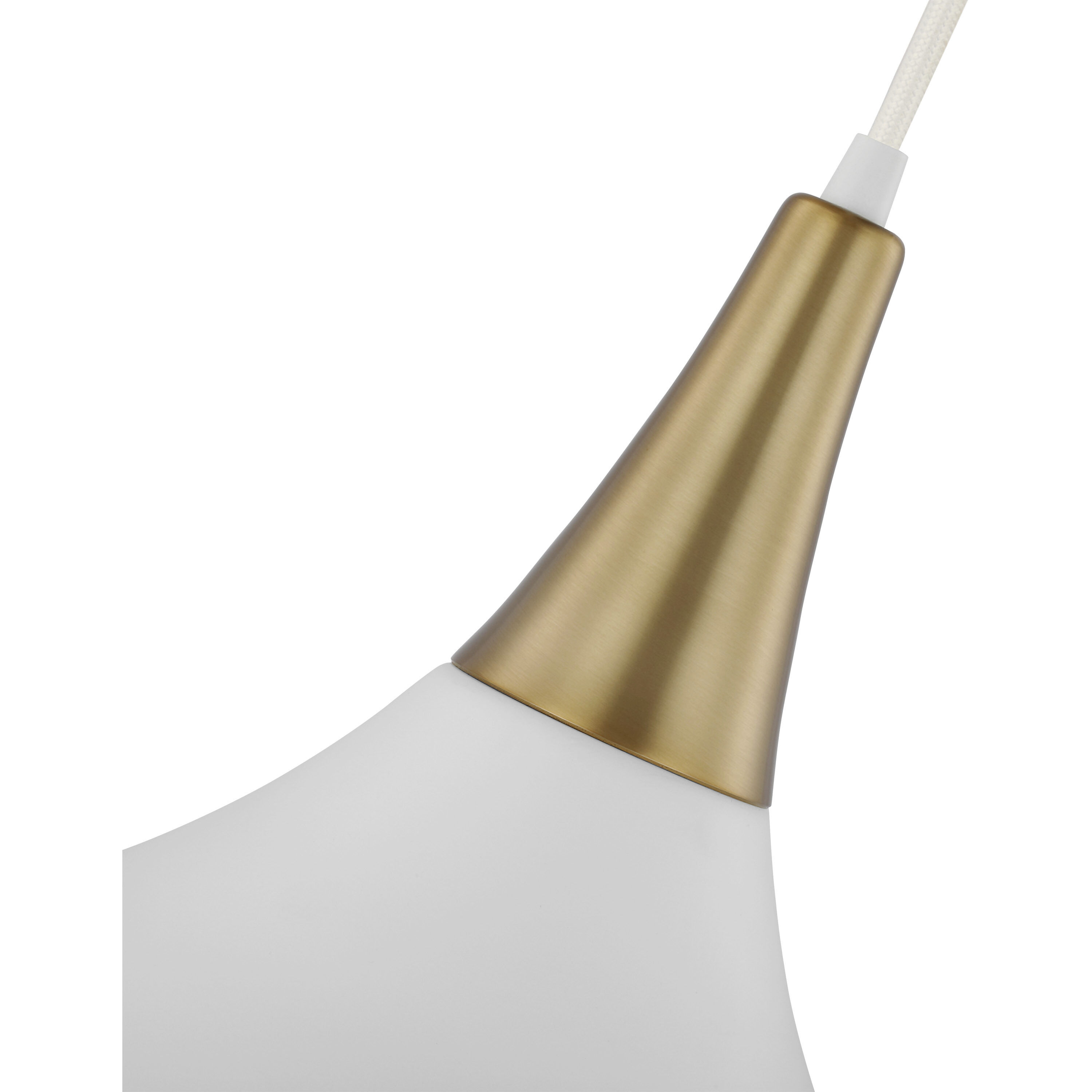 Phoenix 1 Light 18 inch Matte White/Burnished Brass Pendant Ceiling Light