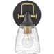 Easton 1 Light 6.25 inch Black with Heritage Brass Vanity Light Wall Light