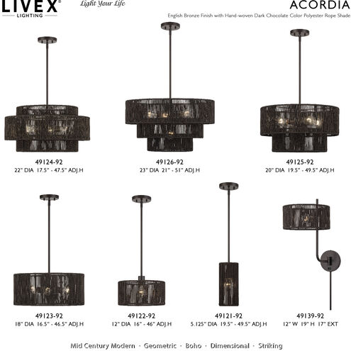 Acordia 3 Light 18 inch English Bronze Pendant Chandelier Ceiling Light