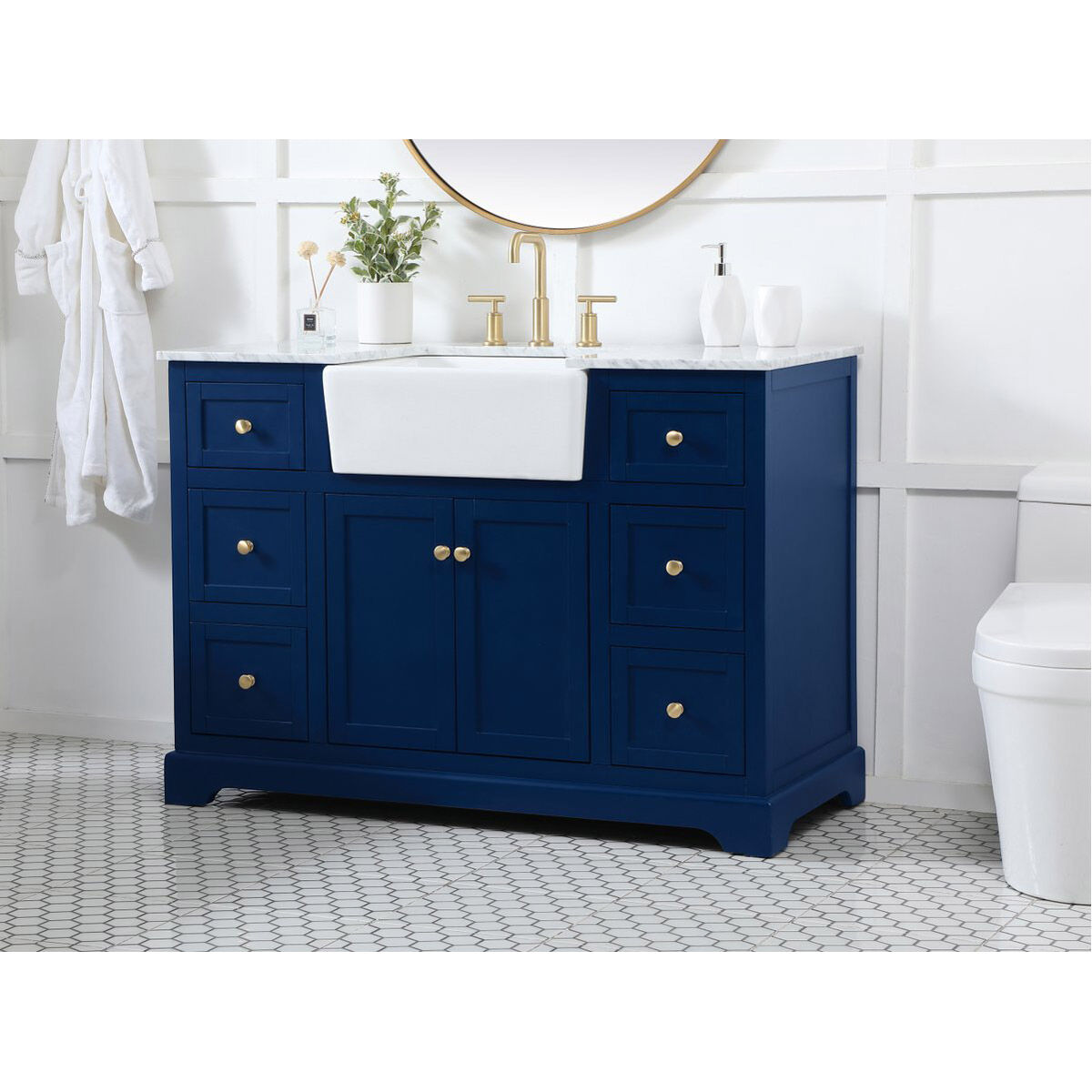 Franklin 48 X 22 X 35 inch Blue Bathroom Vanity Cabinet
