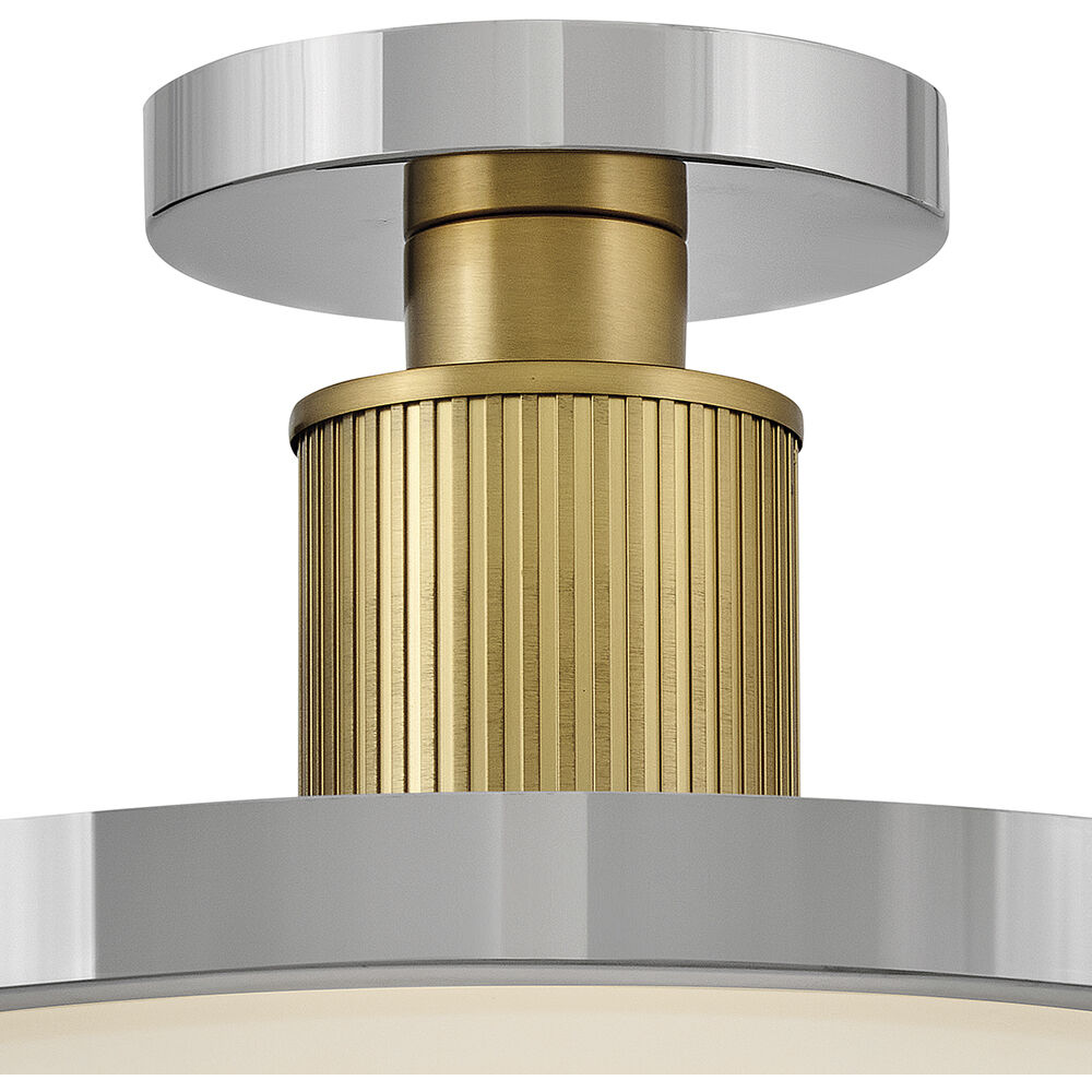Kieran LED 14.25 inch Polished Nickel and Lacquered Brass Semi-flush Mount Ceiling Light