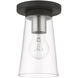 Cityview 1 Light 5 inch Black with Brushed Nickel Accents Small Flush Mount Ceiling Light, Small