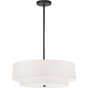 Everly 4 Light 20 inch Matte Black with White Pendant Ceiling Light