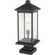 Portland 1 Light 25 inch Black Outdoor Pier Mounted Fixture in Clear Beveled Glass, 12.5