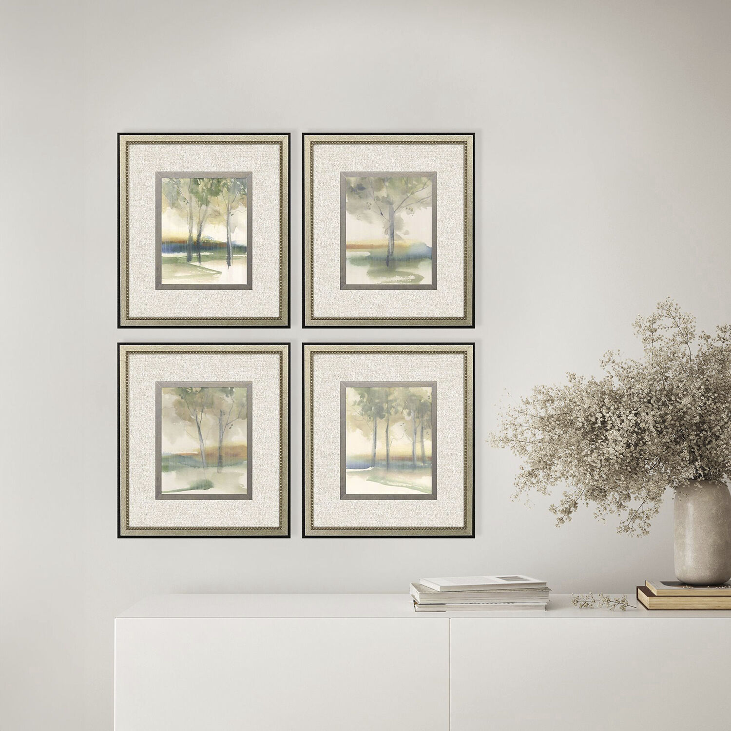 Treescape Study Green and Neutral Framed Art, The Studio