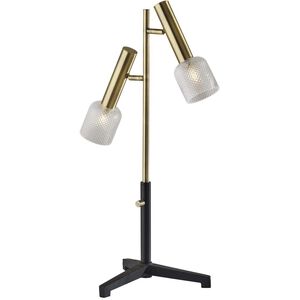Melvin 26 inch 3.00 watt Black and Antique Brass Table Lamp Portable Light