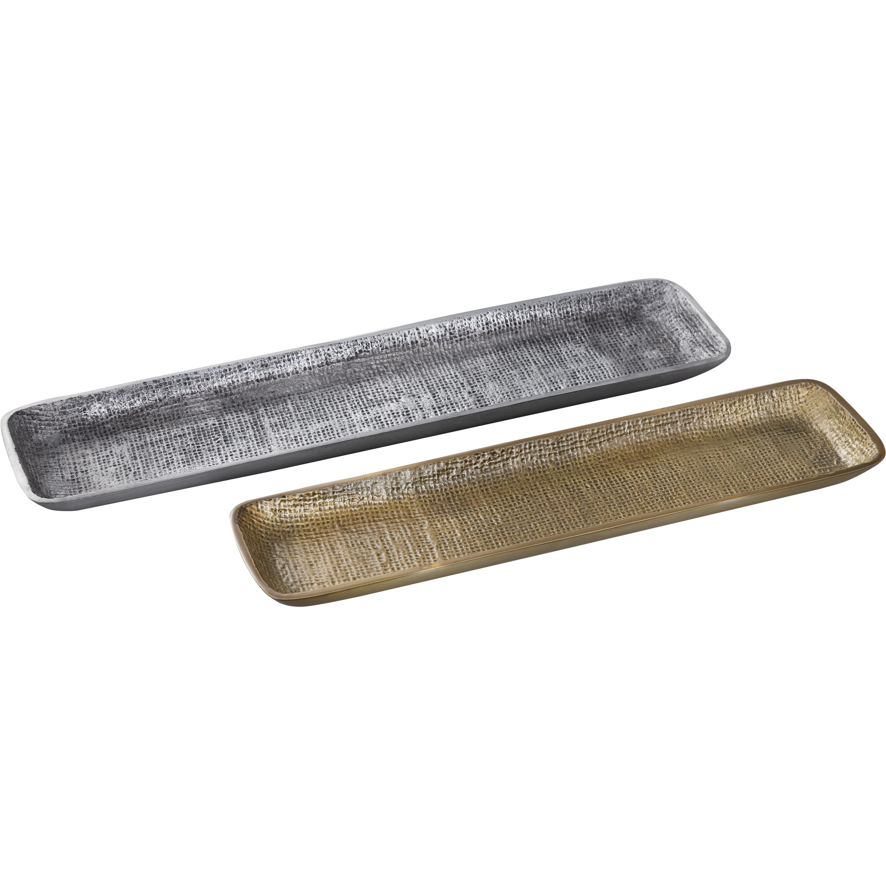 Louk Antique Nickel with Antique Brass Tray, Set of 2