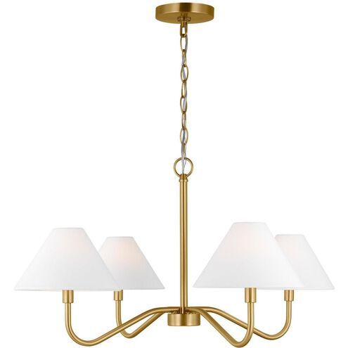 Drew & Jonathan Scott Eldon 4 Light 29.5 inch Satin Brass Chandelier Ceiling Light