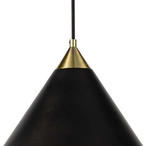 Hilton 1 Light 11.75 inch Blackened Brass and Natural Brass Pendant Ceiling Light