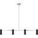 Zentro LED 48 inch Brushed Nickel Linear Chandelier Ceiling Light