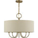 Bellingham 5 Light 22 inch Antique Gold Leaf Pendant Chandelier Ceiling Light