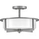 Baxley 15.25 inch Antique Nickel Indoor Semi-Flush Mount Ceiling Light