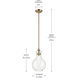 Laria 1 Light Champagne Bronze Pendant Ceiling Light in Clear