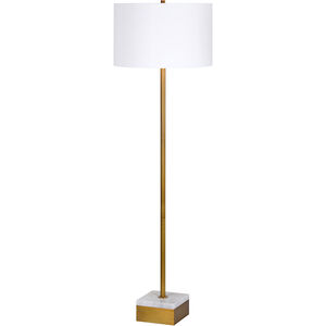 Divinity 61 inch 100 watt Antique Gold and White Floor Lamp Portable Light