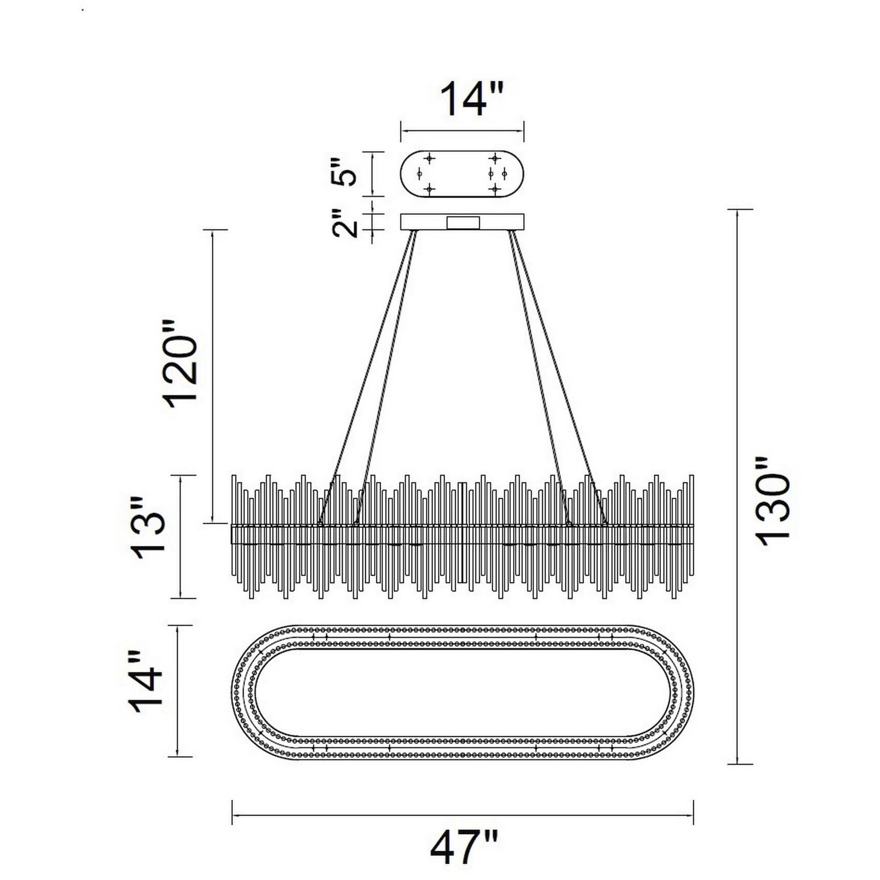 Genevieve LED 47 inch Medallion Gold Pool Table Light Ceiling Light