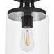Melina 1 Light 6.75 inch Matte Black with Clear Flush Mount Ceiling Light