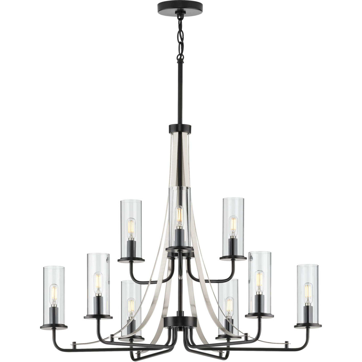 Riley 9 Light 30 inch Matte Black Chandelier Ceiling Light