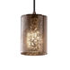 Fusion LED 4 inch Brushed Nickel Pendant Ceiling Light in 700 Lm LED, Cord, Cylinder with Flat Rim, Seeded