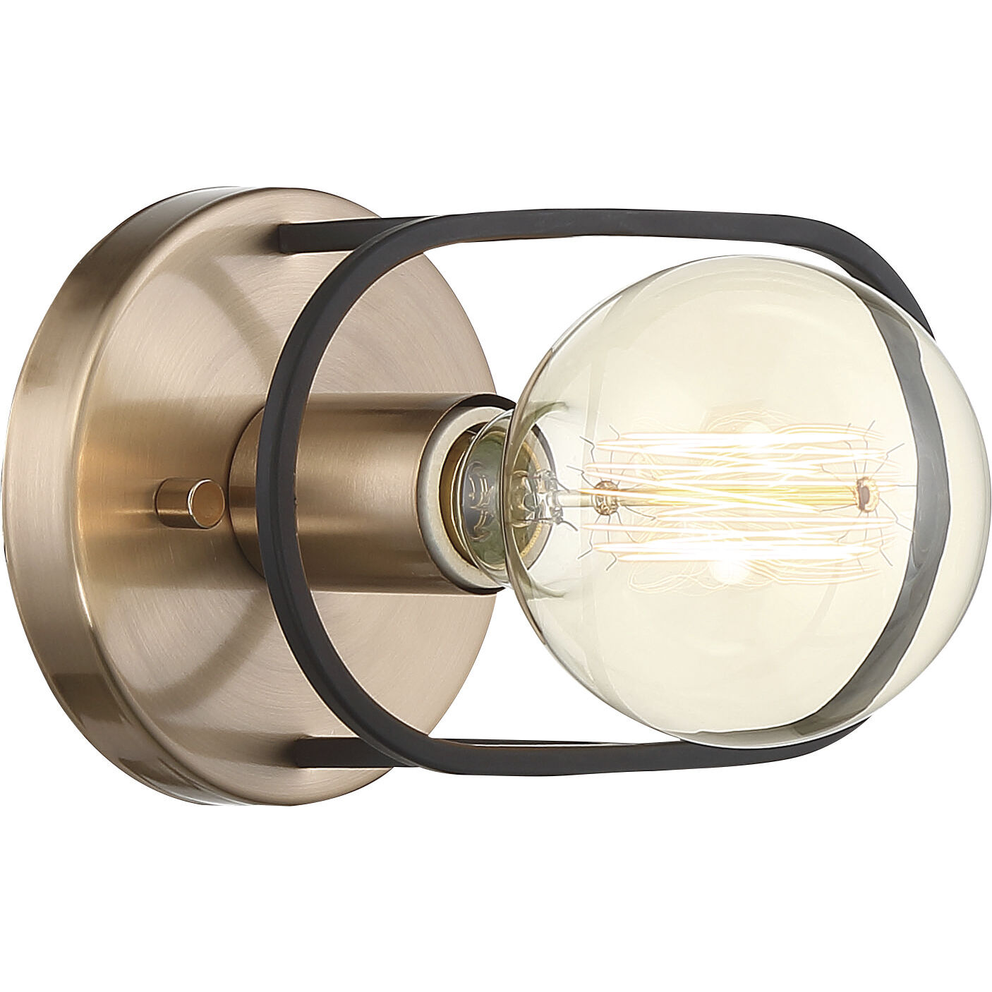 Chassis 1 Light 8 inch Copper Brushed Brass and Matte Black Wall Sconce Wall Light