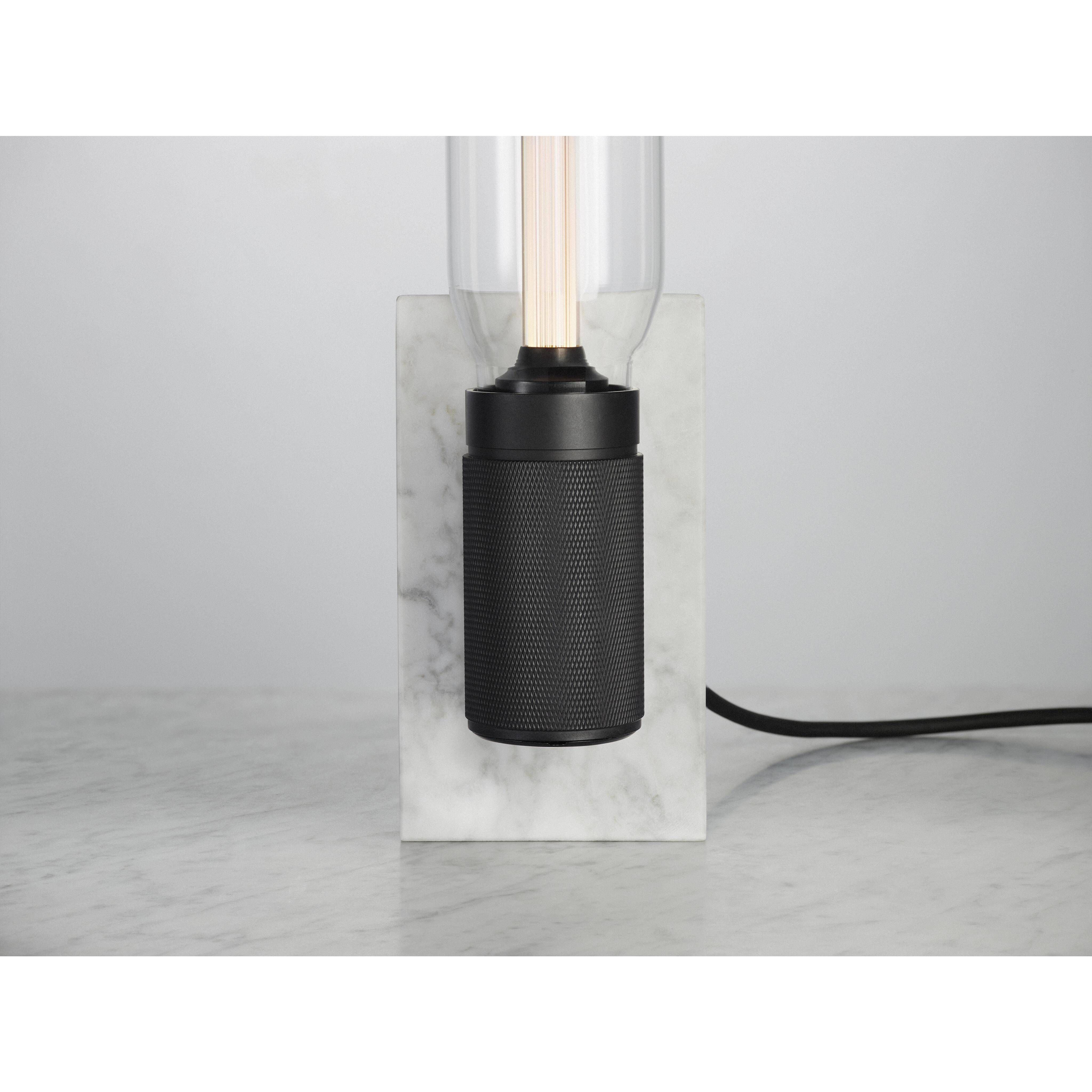 Stoned 16.73 inch 5.00 watt Polished White Marble Table Light Portable Light