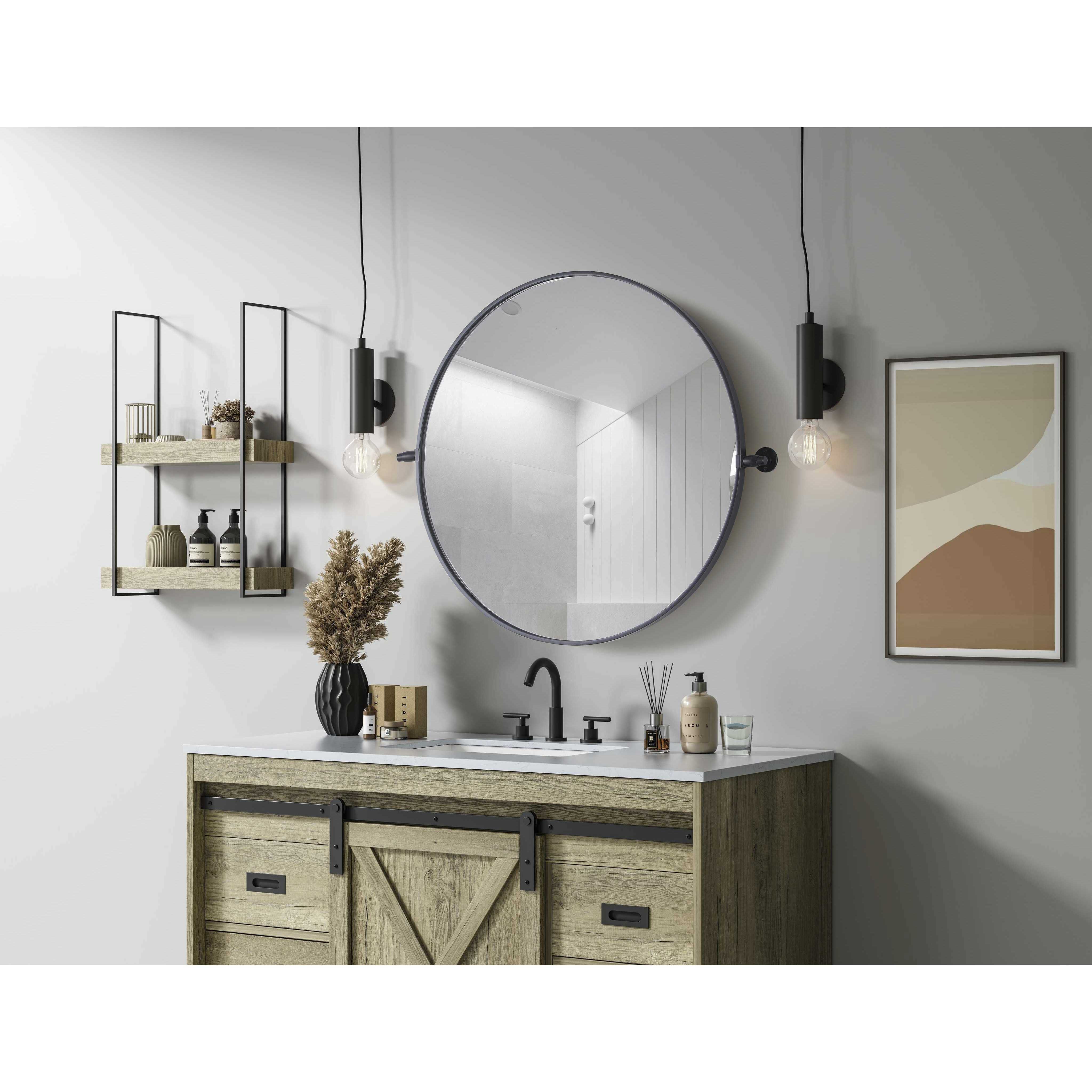 Amoura 30 X 30 inch Black Mirror