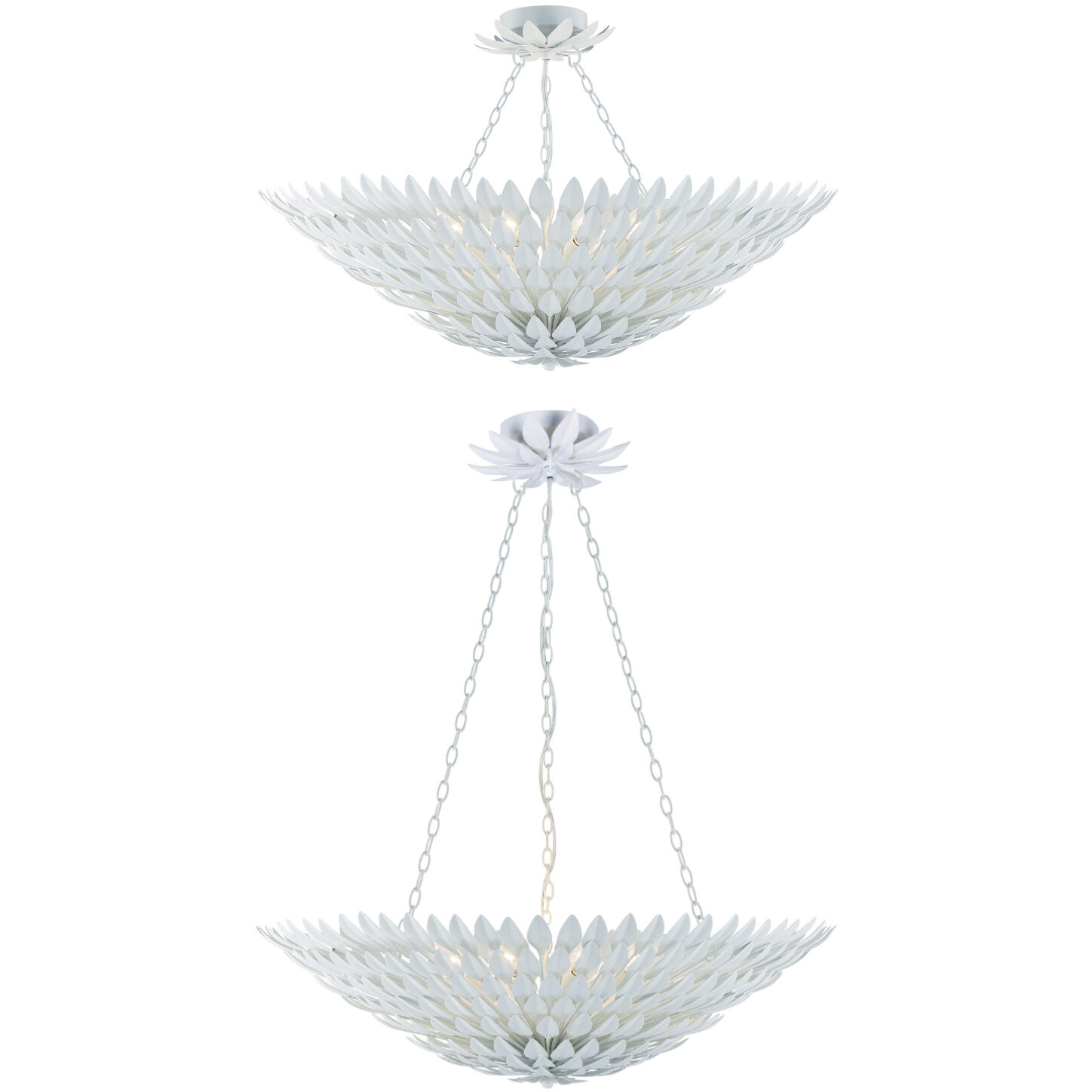 Broche 8 Light 30 inch Matte White Chandelier Ceiling Light