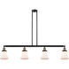 Franklin Restoration Bellmont 4 Light 50.88 inch Black Antique Brass Island Light Ceiling Light in Matte White Glass, Franklin Restoration