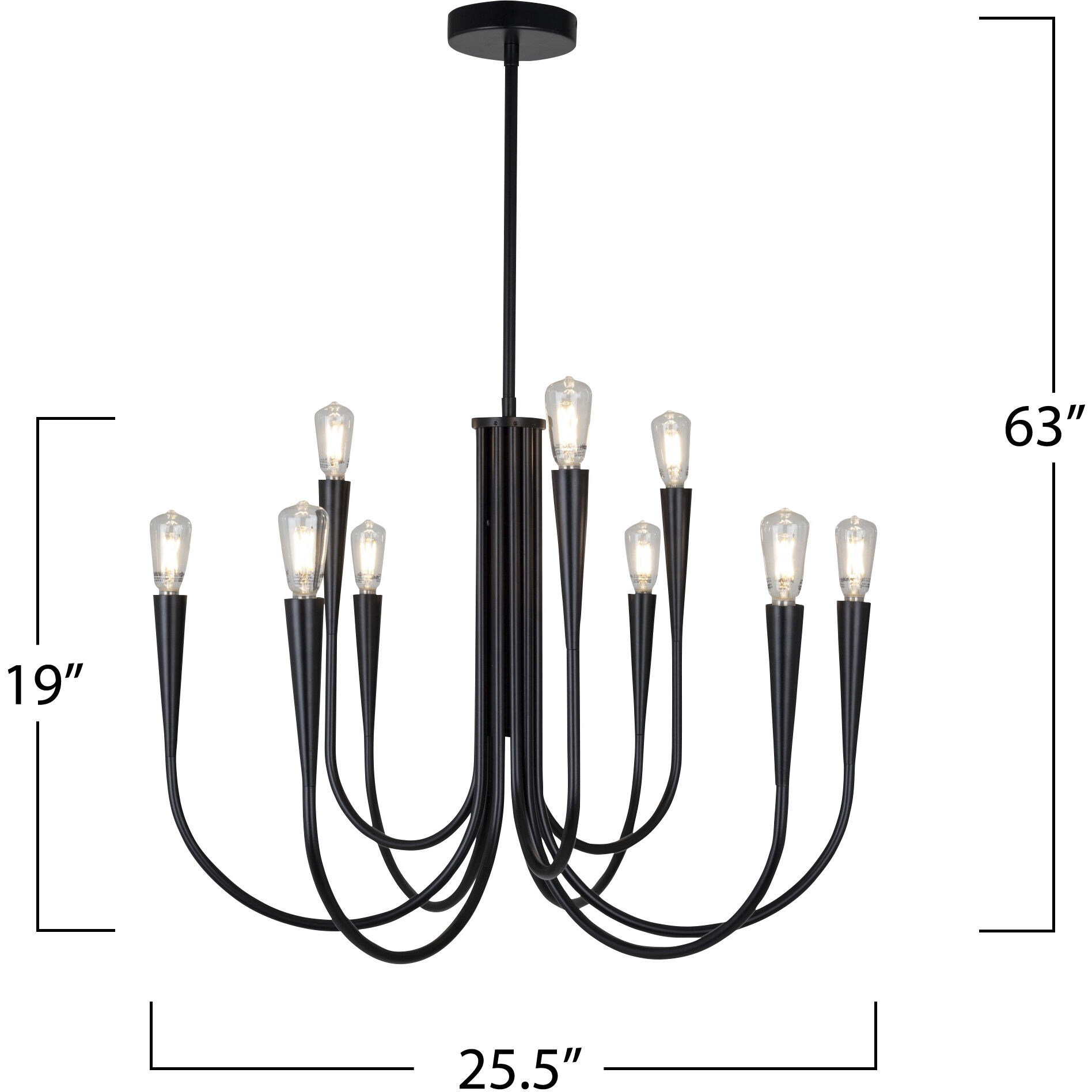 Bronte LED 25.25 inch Black Chandelier Ceiling Light