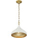 Cedar Lane 1 Light 12.75 inch Legacy Brass and Off White Cream Pendant Ceiling Light