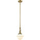 Franklin Restoration Oxford 1 Light 7.5 inch Brushed Brass Mini Pendant Ceiling Light in Incandescent, Matte White, Franklin Restoration