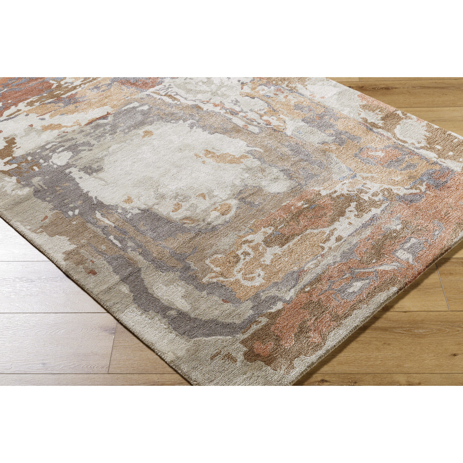 Kavita 36 X 24 inch Prairie Dust / Warm Grey / Walnut / Clay / Army Green Handmade Rug in 2 x 3