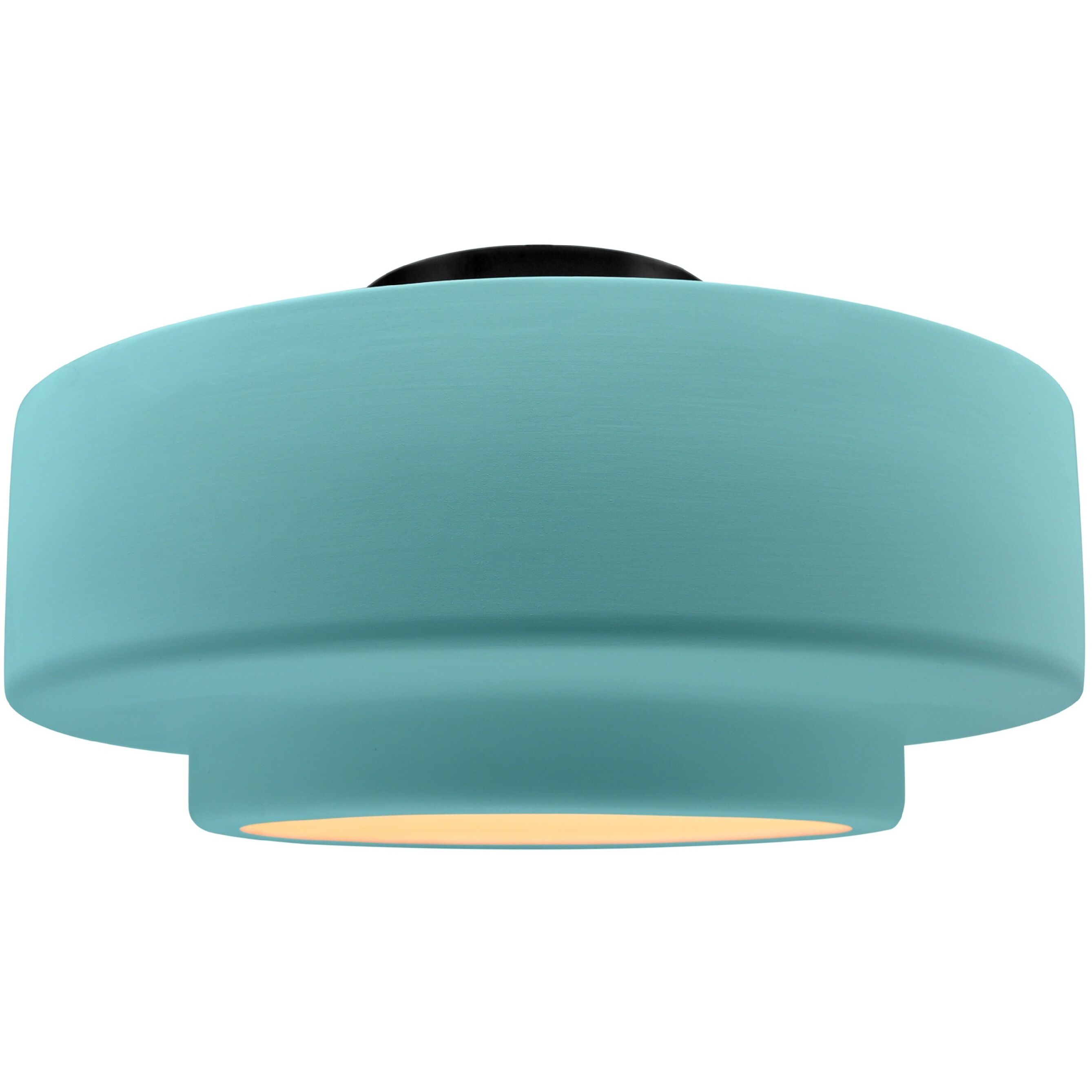 Radiance Collection - Tier LED 16.5 inch Reflecting Pool and Matte Black Semi-Flush Ceiling Light in Dedicated LED, 16.5W x 8H, Form+Finish+Function