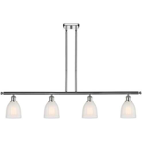 Ballston Brookfield 4 Light 48 inch Polished Chrome Island Light Ceiling Light in White Glass, Ballston