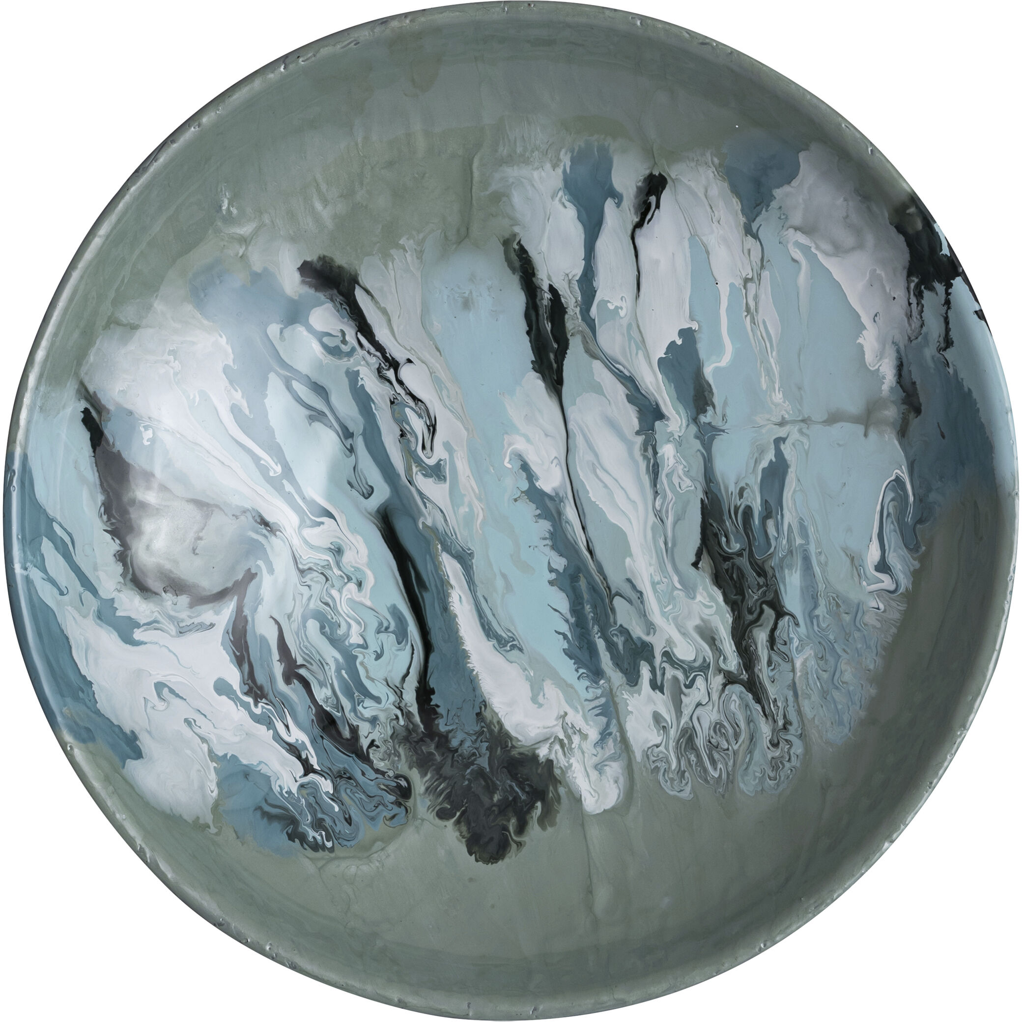 Spindrift Seafoam Green Enamel with Nickel Dimensional Wall Art, Set of 3