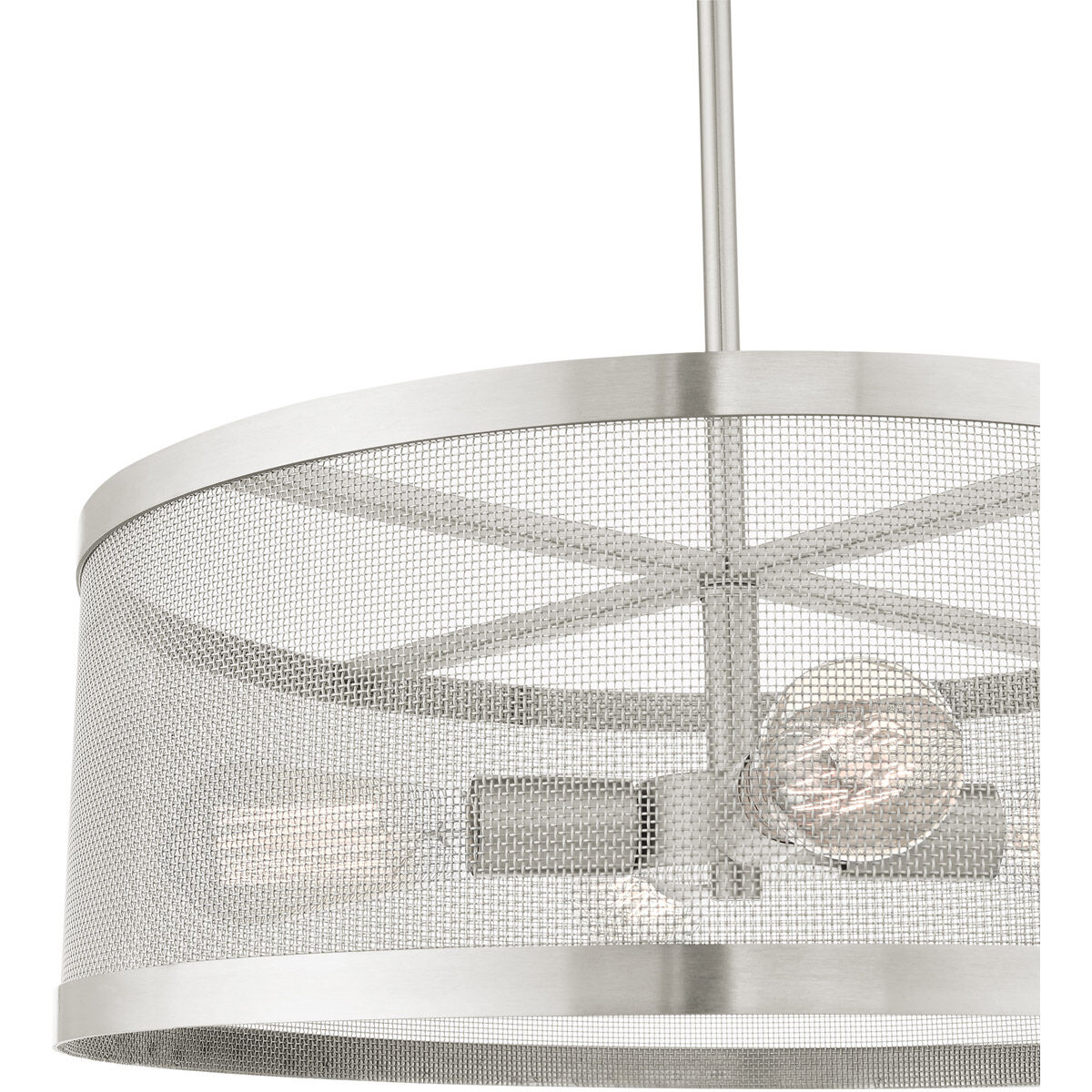 Industro 4 Light 20 inch Brushed Nickel Chandelier Ceiling Light