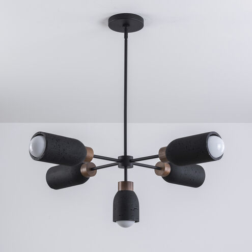 Pompeii 5 Light 36.5 inch Lava and Black Chandelier Ceiling Light
