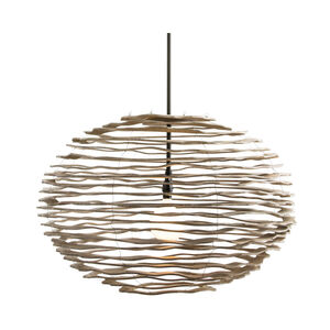 Rook 1 Light 24 inch Natural and Blackened Iron Pendant Ceiling Light, Small