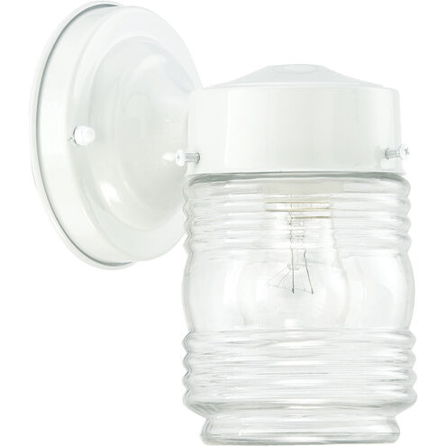 Jelly Jar 1 Light 7.5 inch White Outdoor Wall Lantern